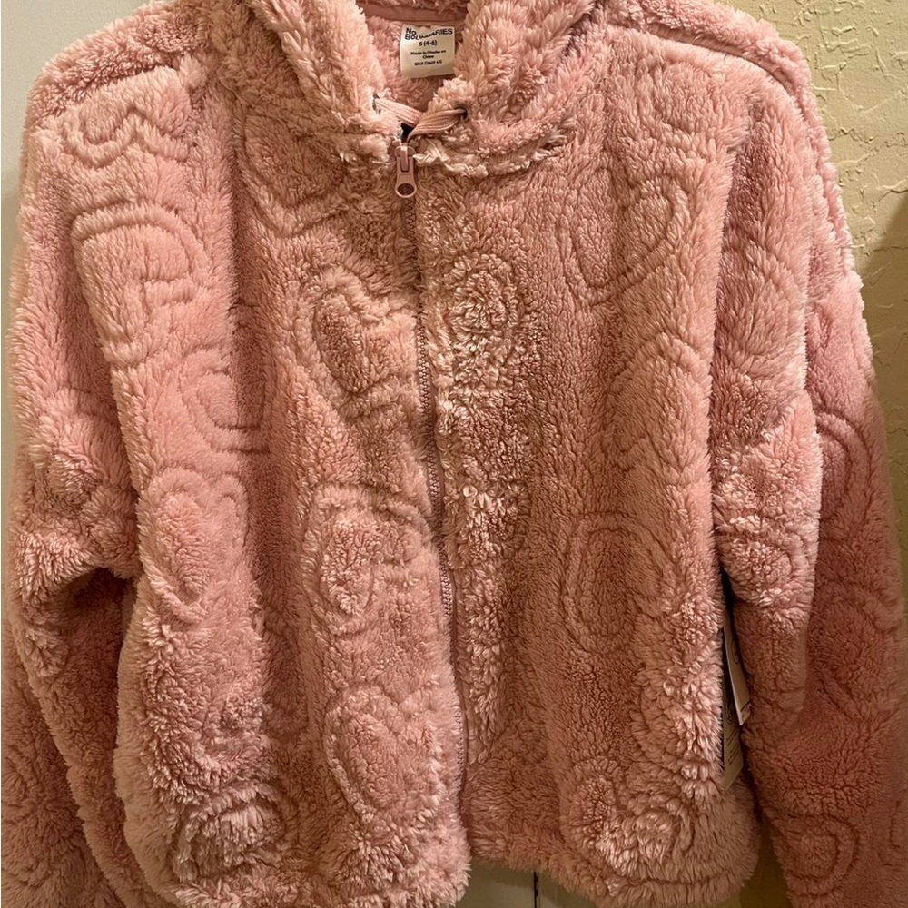No Boundaries Pink Fuzzy Kids Puffer Jacket